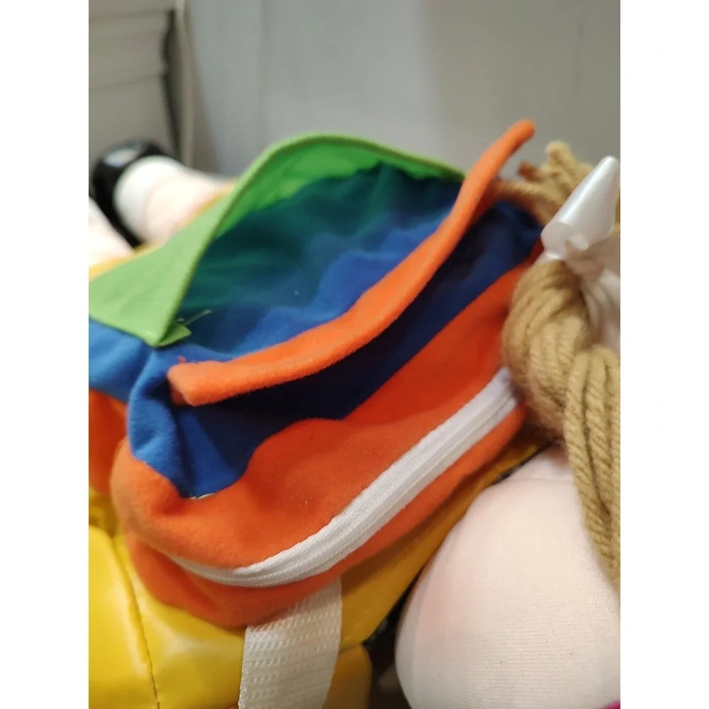 Vtg Amy‎ Lyn Doll backpack Rain Coat Beanie Braids Blonde Adjustable Y2K